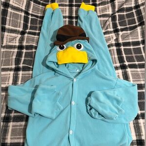 Perry the Platypus Onesie Costume Pajamas Size Small Phineas and Ferb